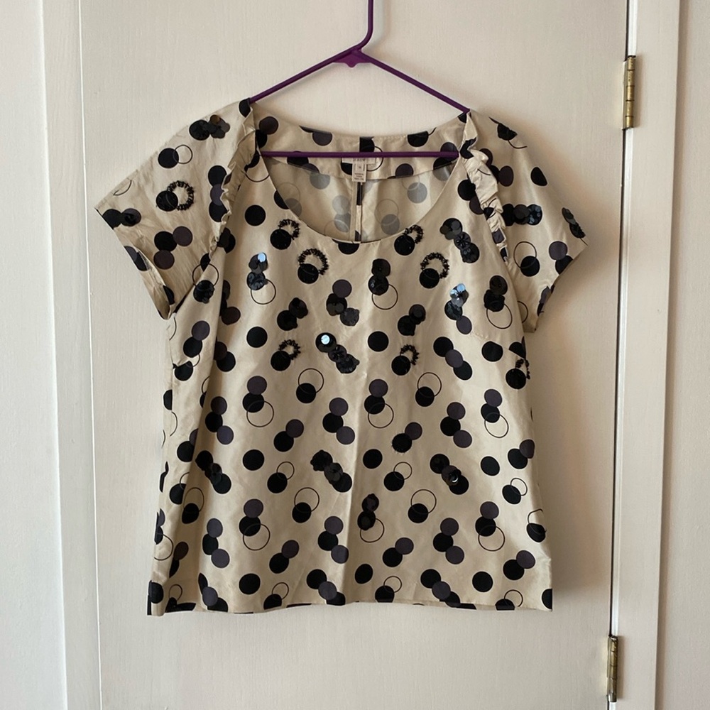 Jcrew Beaded Silk Top